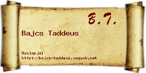 Bajcs Taddeus névjegykártya